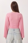 İspanyol Kol Büzgülü Modal Bluz PEMBE LMW0034