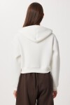 Kapüşonlu Fermuarlı Şardonlu Örme Sweatshirt EKRU LPX0004