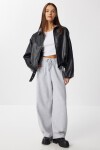 Kemerli Suni Deri Bomber Ceket SİYAH LOH0013