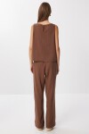 Keten Bluz Pantolon Takım KAKAO LMC0062