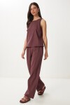 Keten Bluz Pantolon Takım MÜRDÜM LMC0062