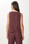 Keten Bluz Pantolon Takım MÜRDÜM LMC0062