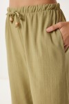 Keten Bluz Pantolon Takım ZEYTİN YEŞİLİ LMC0062