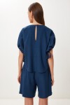 Keten Bluz Şort Takım LACİVERT LMX0098