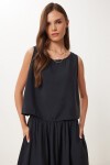 Modal Bluz Etek Takım SİYAH LMC0060