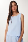 Müslin Bluz Şort Takım GÖK MAVİ LMC0063