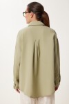 Oversize Basic Müslin Gömlek AÇIK HAKİ LMX0002