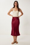 Saten Midi Etek BORDO LNS0068