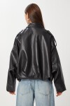 Suni Deri Bomber Ceket SİYAH LOH0012