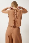 Bağlama Detaylı Bluz Pantolon Takım CAMEL LRV0104