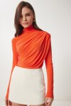 Büzgü Detaylı Sandy Bluz ORANJ LFF0001