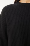 Fitilli Triko Kazak Pantolon Takım SİYAH LPF0091