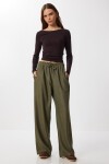 Geniş Paça Fitilli Örme Pantolon HAKİ LMW0031