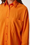 Oversize Keten Gömlek ORANJ LHF0005