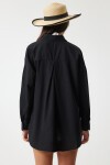 Oversize Keten Gömlek SİYAH LHF0005