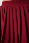 Pileli Mini Dokuma Etek BORDO LNS0022