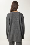 Rahat Fitilli Örme Bluz Pantolon Takım ANTRASİT LRG0014