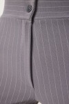 Yüksek Bel Çizgili Pantolon GRİ LRV0018