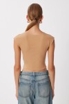 2’li Paket Basic Fitilli Örme Crop Bluz BİSKÜVİ KOYU MAVİ LMX0123