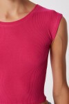 2’li Paket Basic Fitilli Örme Crop Bluz YEŞİL KOYU PEMBE LMX0123