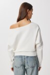 Açık Omuzlu Örme Sweatshirt EKRU LEN0044