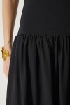 Balon Midi Elbise SİYAH LUB0025