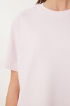 Basic Pamuklu Örme T-shirt PEMBE LUS0094