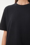 Basic Pamuklu Örme T-shirt SİYAH LUS0094