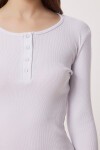 Çıtçıtlı Fitilli Örme Bluz BEYAZ LRN0015