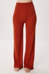 Düğmeli Fitilli Örme Hırka Pijama Takımı KİREMİT LRN0016