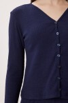 Düğmeli Fitilli Örme Hırka Pijama Takımı LACİVERT LRN0016