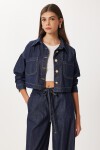 Gold Düğmeli Denim Ceket Pantolon Takım KOYU MAVİ LRI0014