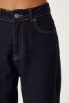 Gold Düğmeli Kuşaklı Denim Ceket Pantolon Takım KOYU MAVİ LRI0010