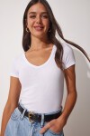 İkili Paket V Yaka Örme T-Shirt SİYAH BEYAZ LHJ0004