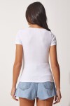 İkili Paket V Yaka Örme T-Shirt SİYAH BEYAZ LHJ0004