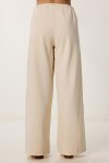 Keten Balon Bluz Pantolon Takım KREM LUS0092