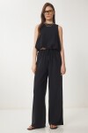 Keten Balon Bluz Pantolon Takım SİYAH LUS0092