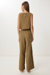 Keten Culotte Pantolon Bluz Takım HAKİ LRV0116