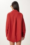 Oversize Basic Müslin Gömlek KİREMİT LMX0002