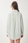Oversize Basic Müslin Gömlek SU YEŞİLİ LMX0002