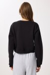 Şardonlu Crop Sweatshirt SİYAH LUB0043