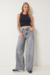 Yıkamalı Geniş Paça Jean GRİ LUS0098
