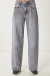 Yıkamalı Geniş Paça Jean GRİ LUS0098