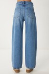 Yıkamalı Geniş Paça Jean MAVİ LUS0098