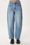 Yüksek Bel Balon Baggy Jean P0112 ORTA MAVİ LRI0018