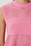 Ajurlu Yazlık Triko Bluz Etek Takım PEMBE LYY0119