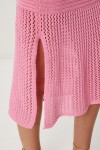 Ajurlu Yazlık Triko Bluz Etek Takım PEMBE LYY0119
