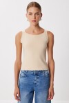 Askılı Esnek Triko Bluz KREM LUB0231