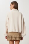 Ayıcık İşlemeli Fermuarlı Peluş Sweatshirt KEMİK LZH0014