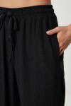 Cepli Geniş Paça Örme Pantolon SİYAH LYY0114